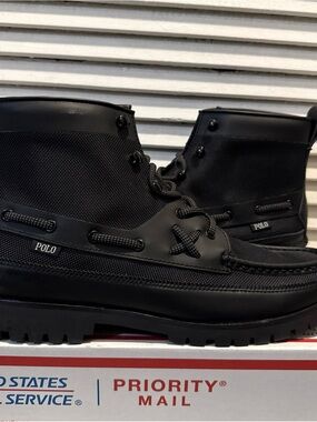 New Polo Ralph Lauren Ranger Mid Ballistic Nylon Boots Black Men’s Sizes